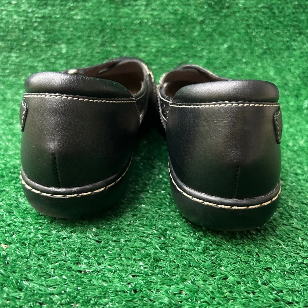 Clarks Collection Cheyn Madi Black Leather Loafers Shoes Womens 8 M 260656493080